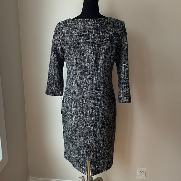 Franco Mirabelli Tweed Dress with 3/4 Sleeves - Picture 3 of 15